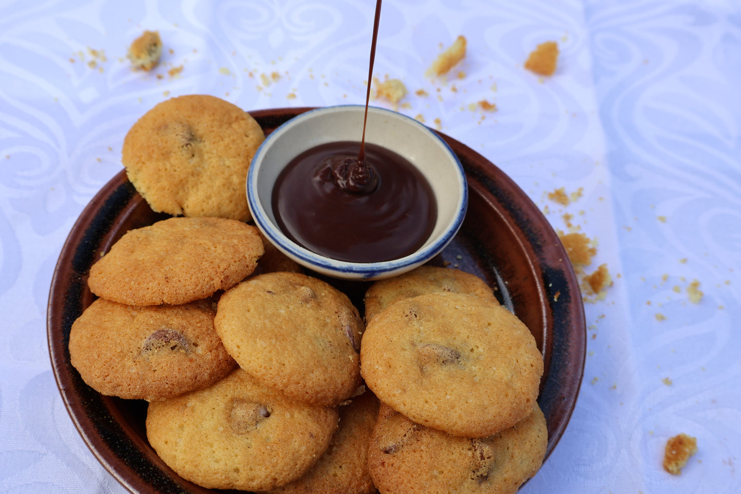 Mini Cookies with Dipping Chocolate Sauce