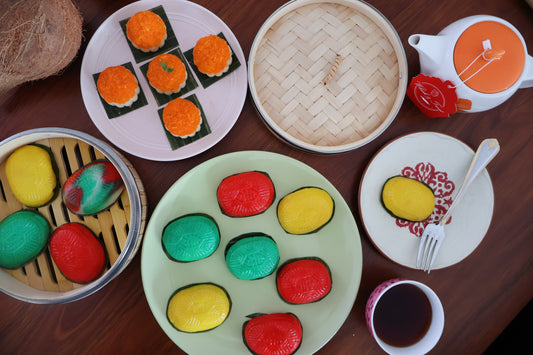 Ang Ku Kuih - Red Tortoise Cake (Glutinous Rice Cake with Sweet Filling) - Box of 12 Pieces