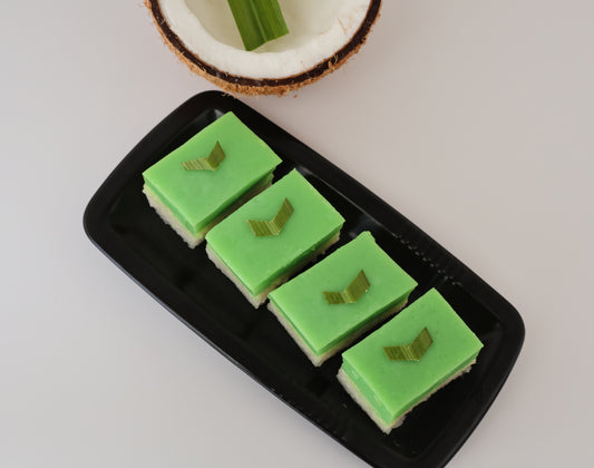 Seri Muka Kuih - Glutinous Rice and Pandan Custard Cake - Box of 12 Pieces
