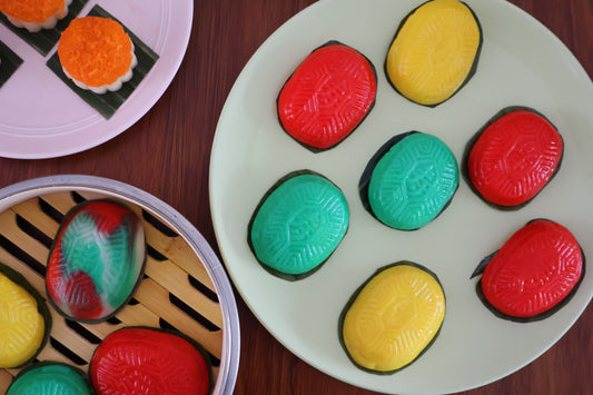 Ang Ku Kuih - Red Tortoise Cake (Glutinous Rice Cake with Sweet Filling) - Box of 12 Pieces