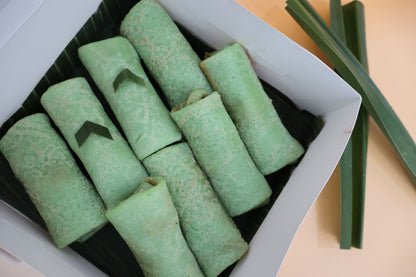 Kuih Dadar  Pandan Coconut Crêpe Rolls - Box of 8 Pieces