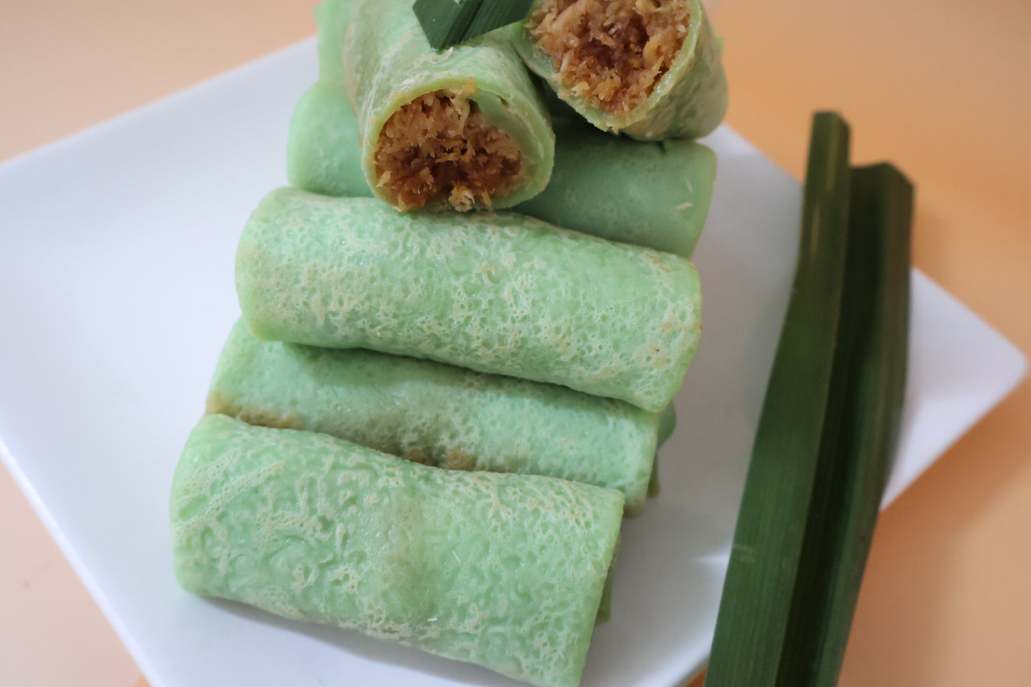 Kuih Dadar  Pandan Coconut Crêpe Rolls - Box of 8 Pieces