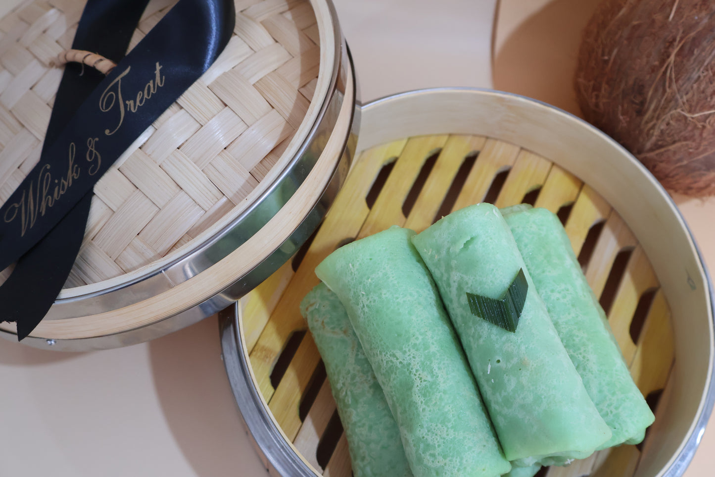 Kuih Dadar  Pandan Coconut Crêpe Rolls - Box of 8 Pieces