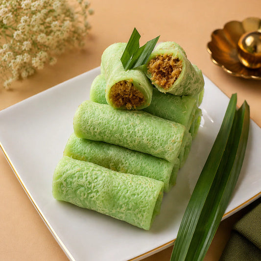 Kuih Dadar  Pandan Coconut Crêpe Rolls - Box of 8 Pieces