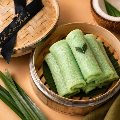 Kuih Dadar  Pandan Coconut Crêpe Rolls - Box of 8 Pieces