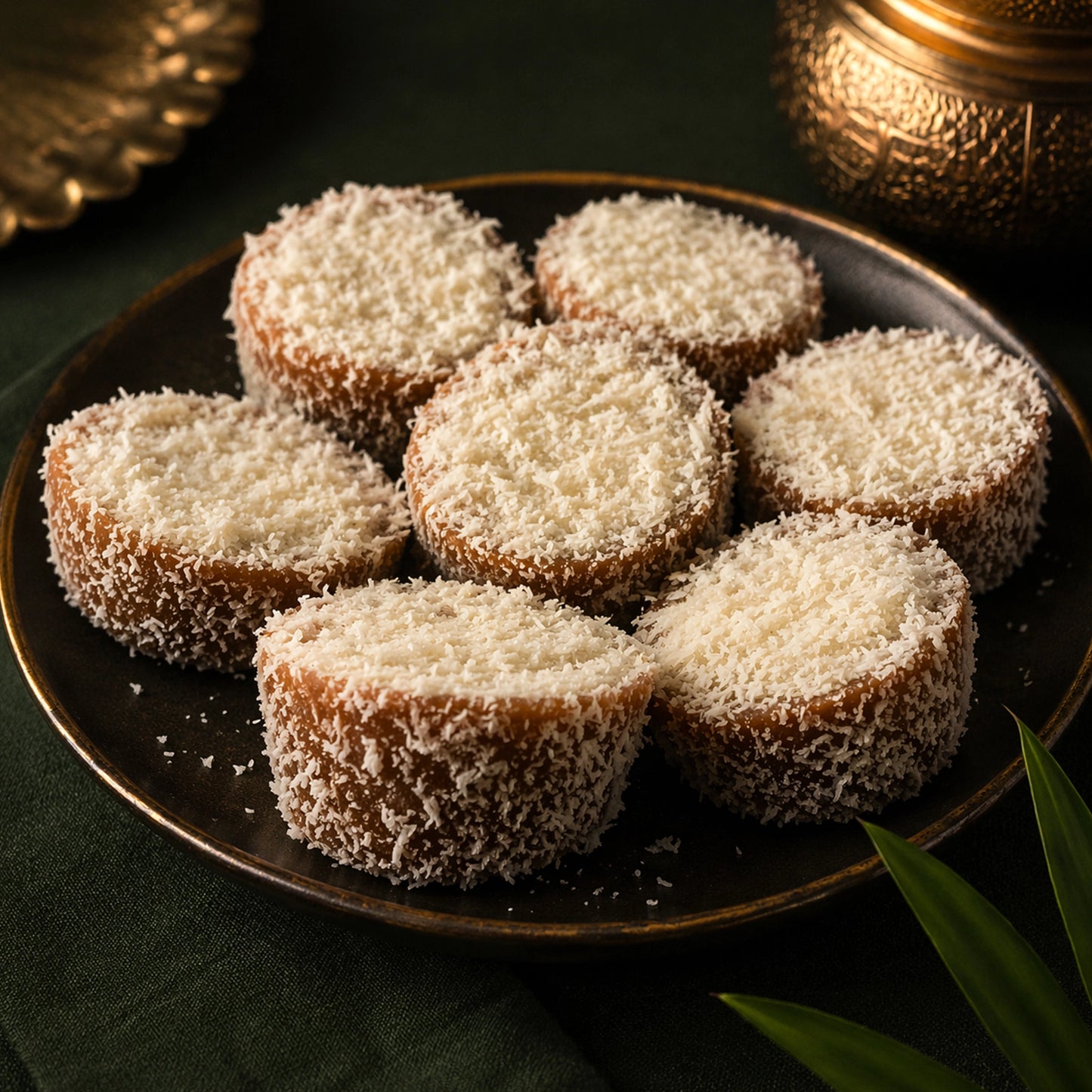 Kuih Kosui / Kueh Lumpang  - Palm-Sugar Sticky Rice Cake - Box of 12 Pieces