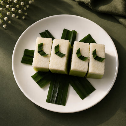 Kuih Talam / Layered Pandan and Coconut Custard Cake - Box of 10 Pieces