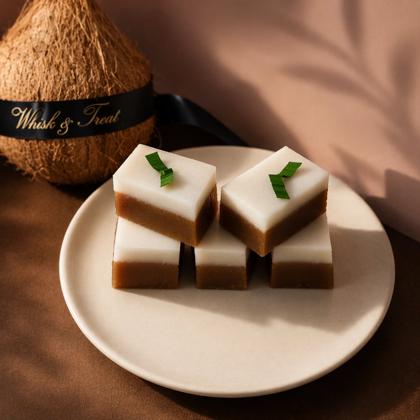 Kuih Talam / Layered Pandan and Coconut Custard Cake - Box of 10 Pieces