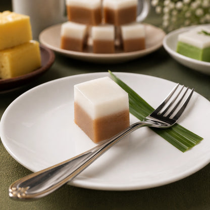 Kuih Talam / Layered Pandan and Coconut Custard Cake - Box of 10 Pieces