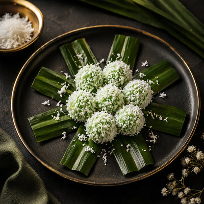 Onde-Onde (Pandan Glutinous Rice Balls) - Box of 15 Pieces
